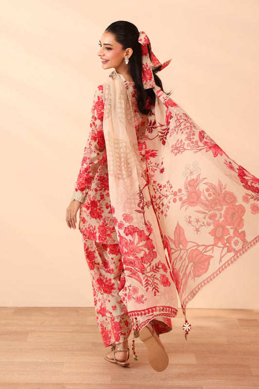Maria B M Prints Embroidered 3Pcs Suit | DW-PF25-63-Pink