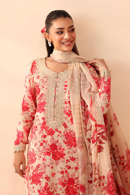 Maria B M Prints Embroidered 3Pcs Suit | DW-PF25-63-Pink