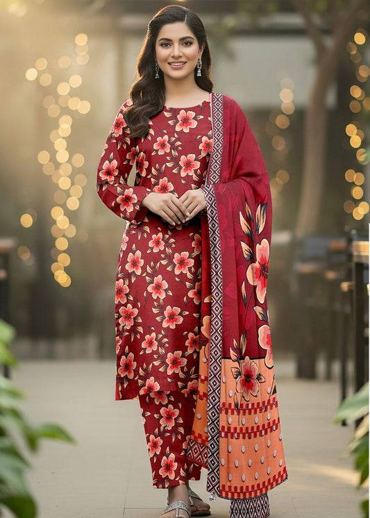 Alkaram 3 piece khadar (2606)