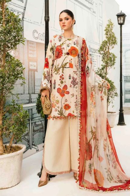 Maria B Printed Lawn  3pcs (Z-2822-T)